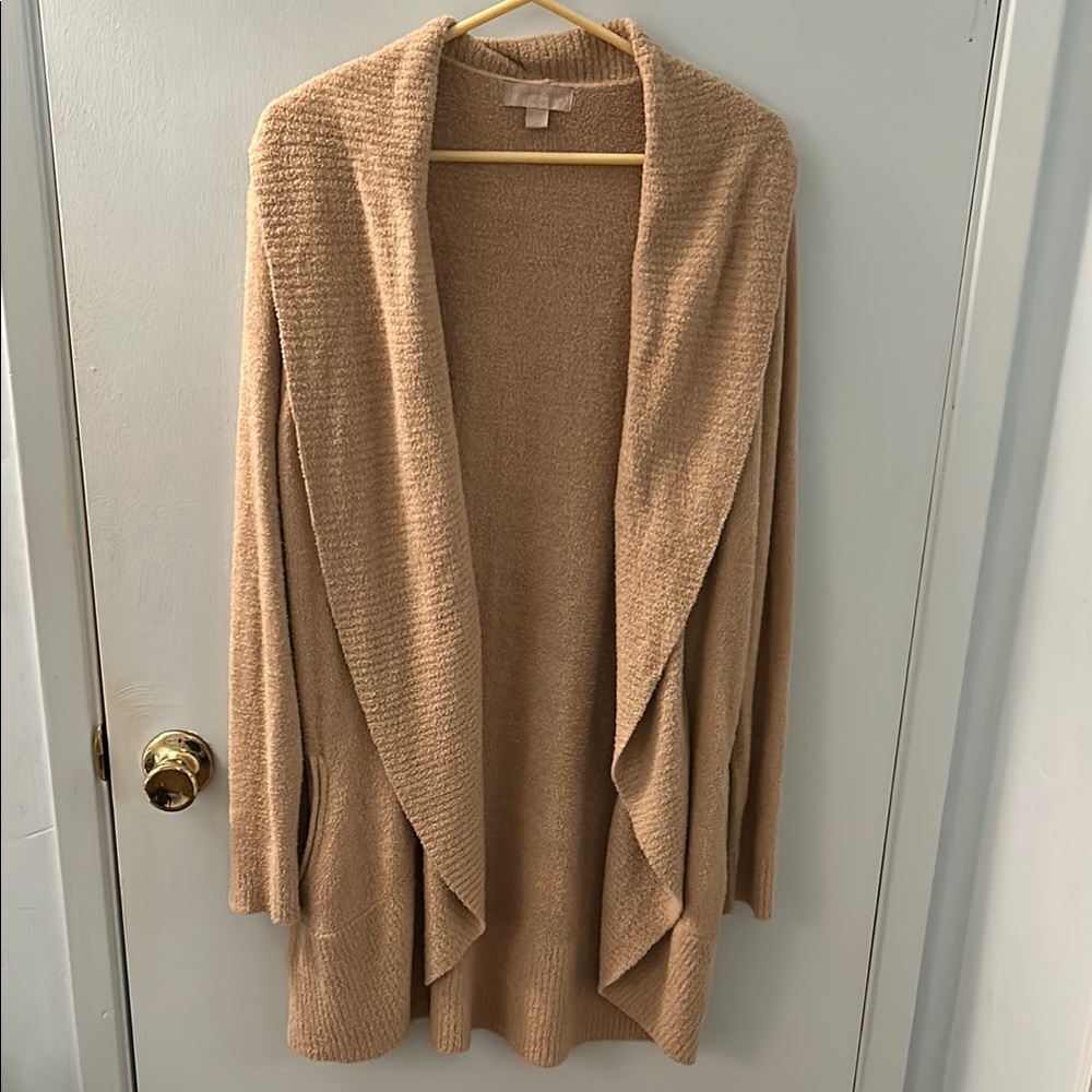 Women's Barefoot Dreams Tan Open Front Sweater